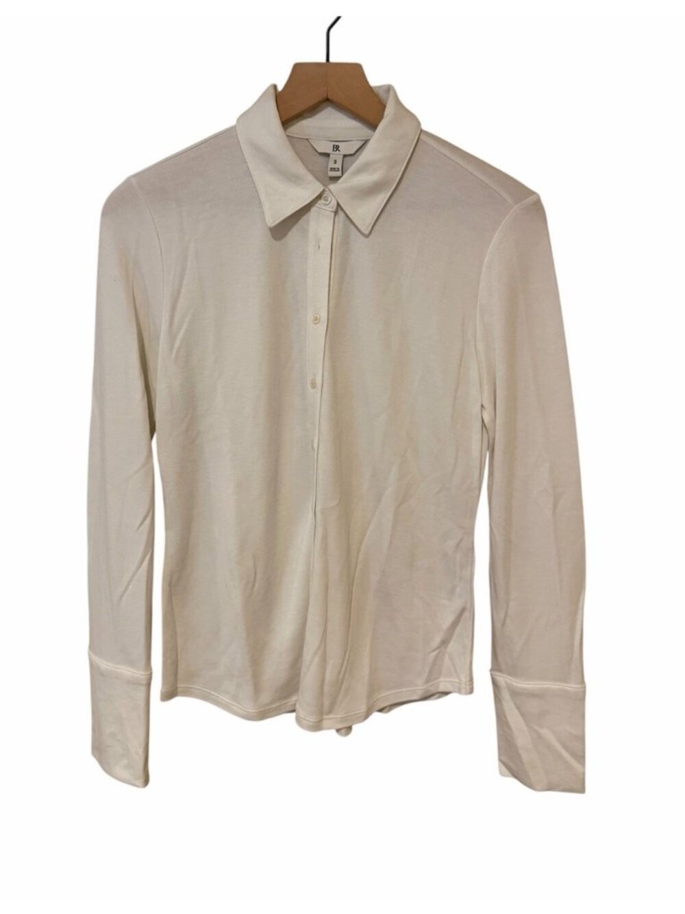 Recent Banana Republic White Button Front Stretch Knit Top S